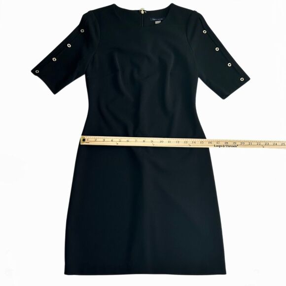 Tommy Hilfiger Short Sleeve Button Detail Black Sheath Dress Women’s Sz 2 - Picture 8 of 9